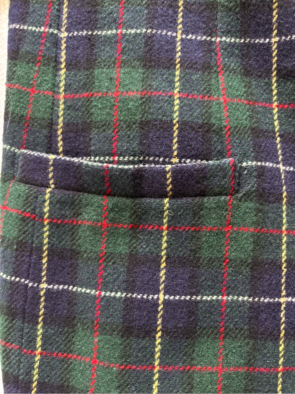 Vintage White Stag Plaid Wool-Blend Blazer Jacket - Size 14